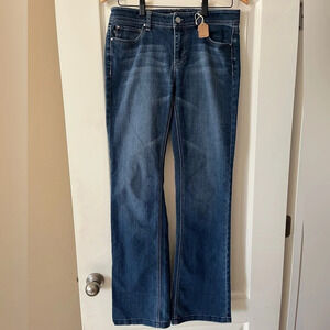 White House Black Market Designer Darker Wash Distressed Jeans Women’s size 4